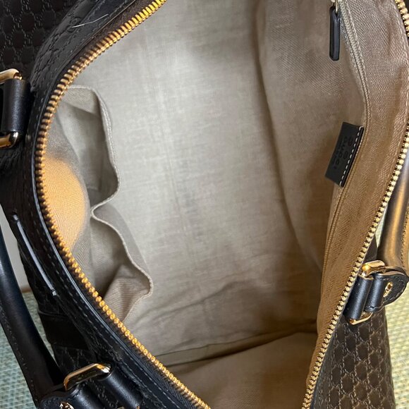 Gucci Micro Guccissima 2WAY Boston Bag Handbag Leather Black - Picture 10 of 16